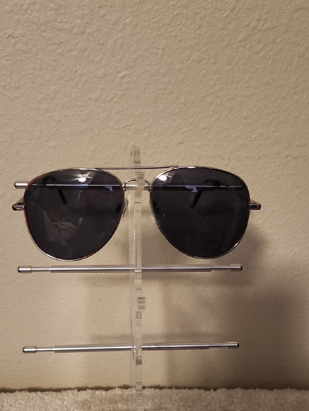 Disney Men's Aviator Sunglasses Black Silver Frame